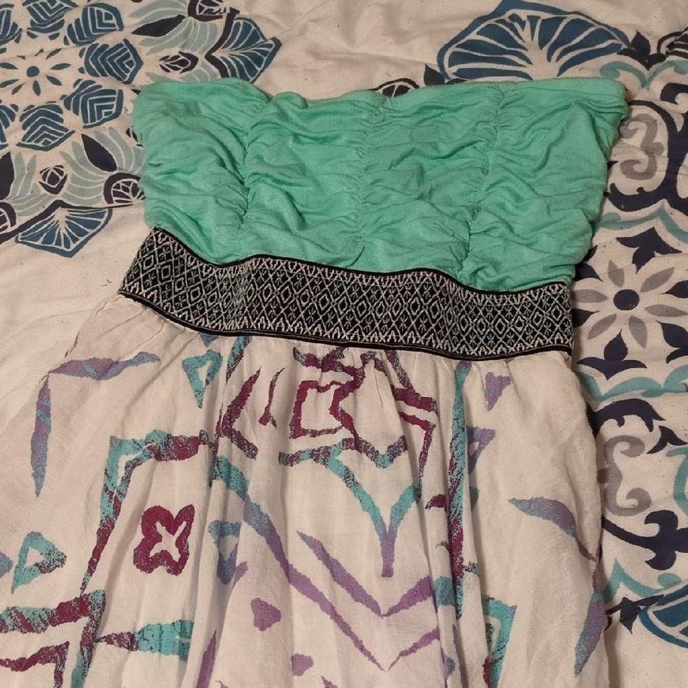 Strapless Dress with Geometric Pattern